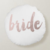 modern elegant faux roos gold " bride " rond kussen (Achterkant)