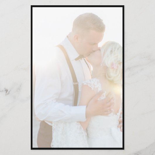 Modern Elegant Faux Vellum Photo Dinner Menu (Achterkant)