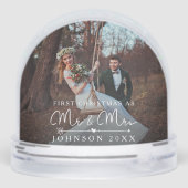 Modern Elegant First Married Sneeuwbol (Achterkant)