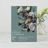 Modern Elegant Floral | Blauwgroen groene lentever Kaart (Staand voorkant)