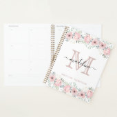 Modern Elegant Floral Blush Pink Monogram Planner (Display)
