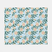 Modern Elegant Floral Fleece Deken (Voorkant (Horizontaal))