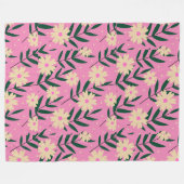 Modern Elegant Floral Fleece Deken (Voorkant (Horizontaal))