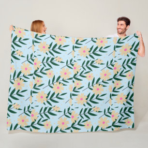 Modern Elegant Floral Fleece Deken