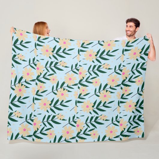 Modern Elegant Floral Fleece Deken (In situ)