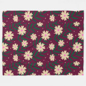 Modern Elegant Floral Fleece Deken (Voorkant (Horizontaal))