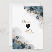 Modern Elegant Floral Greenery Waterverf Wedding Kaart (Achterkant)