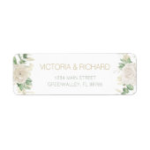 Modern Elegant Floral Greenery Wedding Etiket (Voorkant)