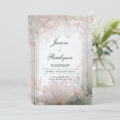Modern Elegant Floral Wedding Invitation Kaart (Staand voorkant)