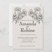 Modern Elegant Floral Wedding Kaart (Voorkant)