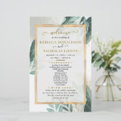 Modern Elegant Foliage Wedding Programme (Staand voorkant)