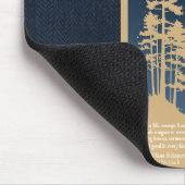 Modern Elegant Forest Gold Deep Blue Script Quote Muismat (Hoek)