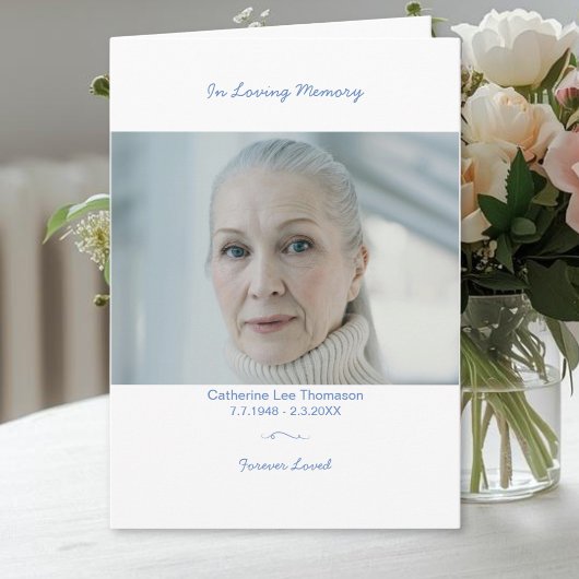 Modern Elegant Funeral Program With Photo Programma