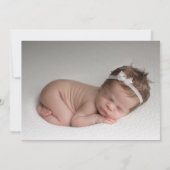 Modern Elegant Girl Pink Foto geboorteaankondiging (Achterkant)