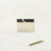 Modern Elegant Girly, Black, Cream, Flower Post-it® Notes (Op bureau)