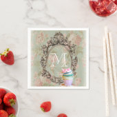 Modern Elegant Girly Bloemen  Party Monogram Servetten (Insitu)