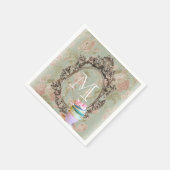 Modern Elegant Girly Bloemen  Party Monogram Servetten (Hoek)