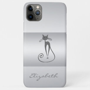 Modern Elegant Girly, Cat iPhone 11 Pro Max Hoesje