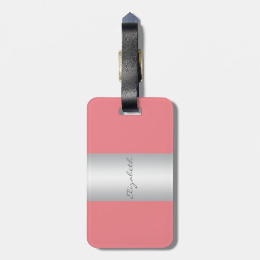 Modern Elegant Girly, Flamingos Bagagelabel (Achterkant verticaal)