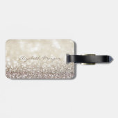 Modern Elegant Girly, Glittery, Bokeh, Whimsical C Bagagelabel (Achterkant horizontaal)