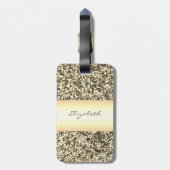 Modern Elegant Girly, Gold Glitter, Hiel Bagagelabel (Achterkant verticaal)
