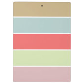 Modern Elegant Girly Pastel Striped Klembord (Achterkant)
