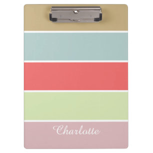 Modern Elegant Girly Pastel Striped Klembord
