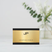 Modern Elegant Glamour Goud Luxe Sjabloon Visitekaartje (Staand voorkant)