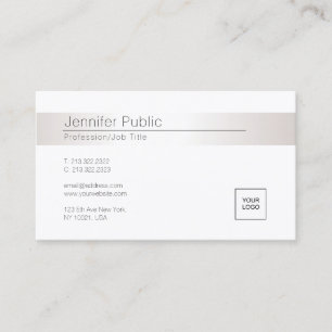 Modern Elegant Glamoureuze Faux Silver Trendy Logo Visitekaartje