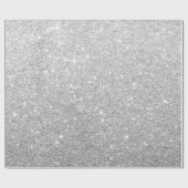 Modern Elegant Glanzend Metallic Zilver Glitter Gr Cadeaupapier (Vlak)