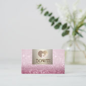 Modern Elegant, Glitter Bokeh, Donuts, Bakery Visitekaartje (Staand voorkant)