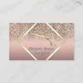 Modern Elegant, Glitter Gold Confetti, Scissors Visitekaartje (Voorkant)