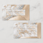 Modern elegant Glitter Gold Marble Interior-ontwer Visitekaartje (Voorkant / Achterkant)