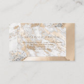 Modern elegant Glitter Gold Marble Interior-ontwer Visitekaartje (Achterkant)