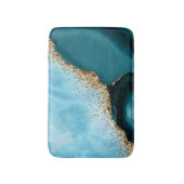 Modern Elegant Glitter Turquoise Marmer Badmat (Voorkant Verticaal)