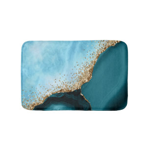 Modern Elegant Glitter Turquoise Marmer Badmat