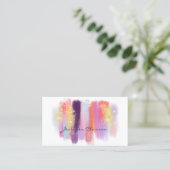 Modern Elegant Glitter Waterverf Brushes Girly Visitekaartje (Staand voorkant)