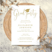 Modern Elegant Gold Afstudeerder Party Script Afst Kaart