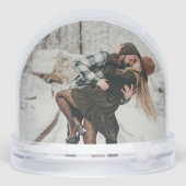 Modern Elegant Gold Brushstroke Photo Snow Globe (Arrière)