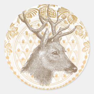 Modern  Elegant Gold Christmas Ronde Sticker