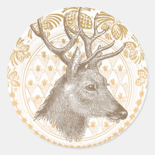 Modern Elegant Gold Christmas Ronde Sticker (Voorkant)