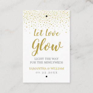 Modern Elegant Gold Confetti Wedding Glow Stick Visitekaartje