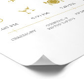 Modern Elegant Gold Confetti Wedding Tijdstip Teke Poster (Hoek)