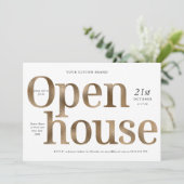 Modern Elegant Gold Effect Business Open Huis Kaart (Staand voorkant)