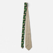 Modern Elegant Gold Elephant Pattern Emerald Green Stropdas (Achterkant)