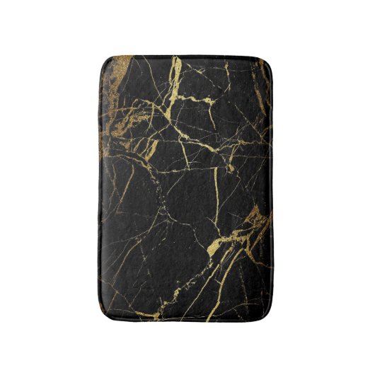 Modern elegant Gold- en zwart marmer-ontwerp Badmat (Voorkant Verticaal)