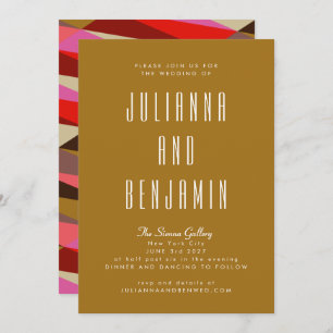 Modern Elegant Gold Geometric Wedding Kaart