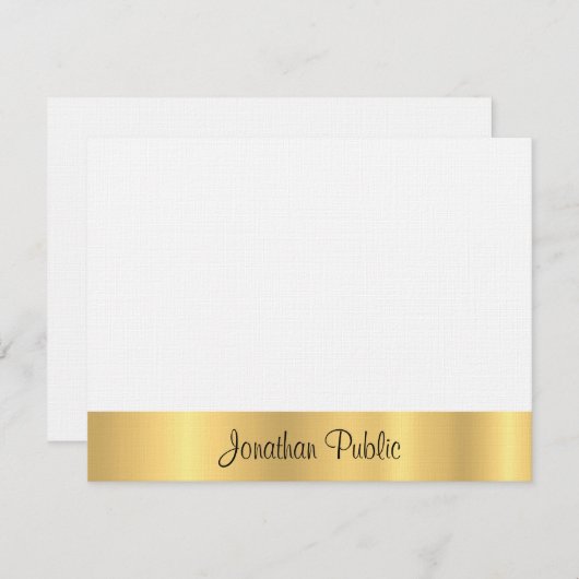 Modern Elegant Gold Hand Script Tekst Sjabloon Fla (Voorkant / Achterkant)