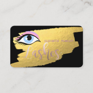 Modern Elegant Gold, Lashes, Makeup Artist Visitekaartje