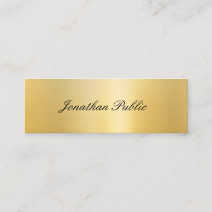 Modern Elegant Gold Look Kalligrafie Script Trendy Mini Visitekaartje